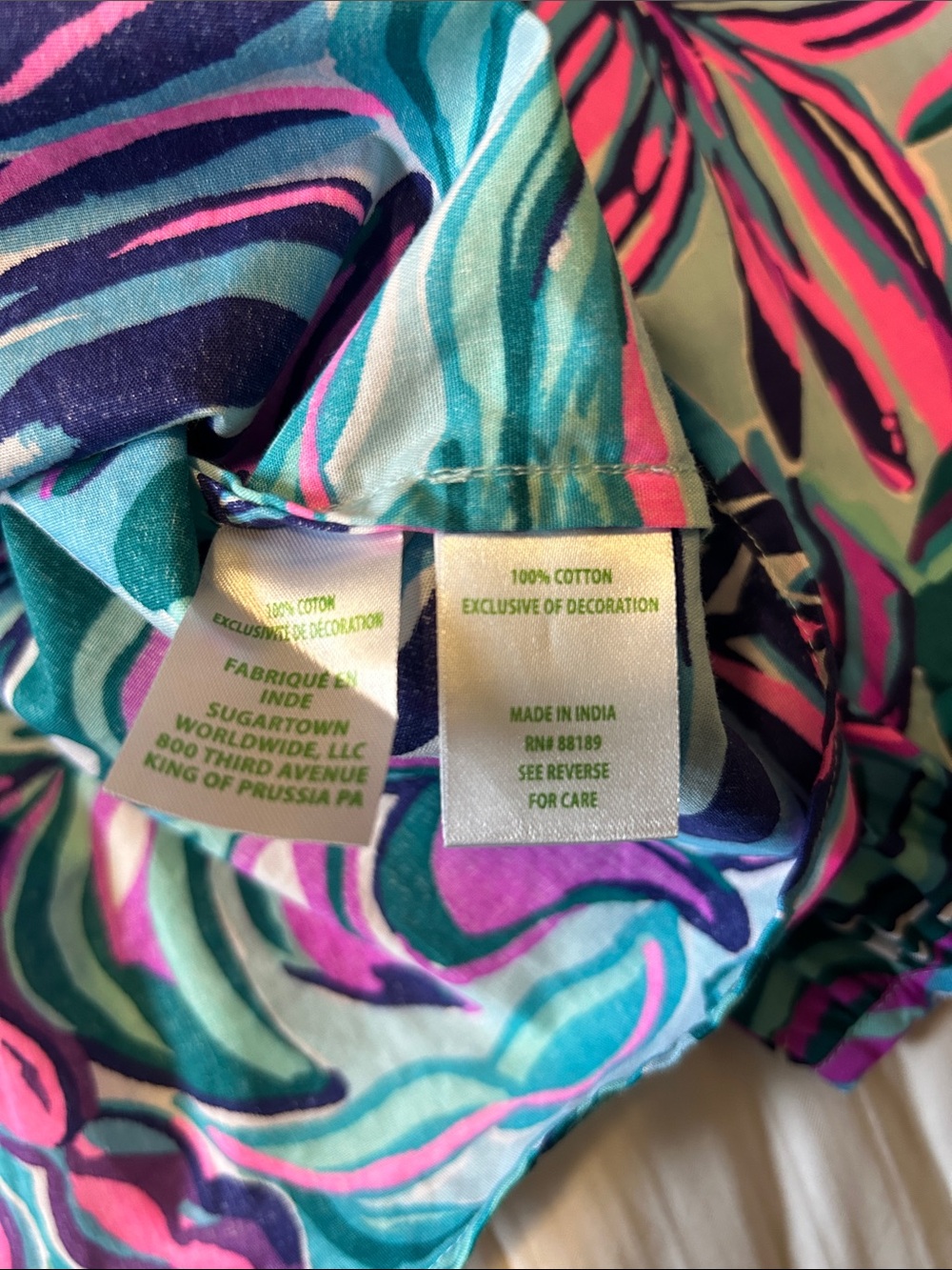 Lilly Pulitzer "Seasalt Blue Don't Wanna Leaf" Size Large - Picture 6 of 12
